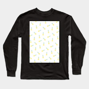 Pineapple, Pineapples pattern, Print, Tropical, Yellow, Pattern, Funny art, Modern art, Wall art, Print, Minimalistic, Modern Long Sleeve T-Shirt